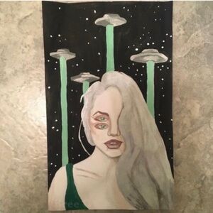 NEW ORIGINAL "INVASION" ALIEN
ABDUCTION UFO ART PRINT